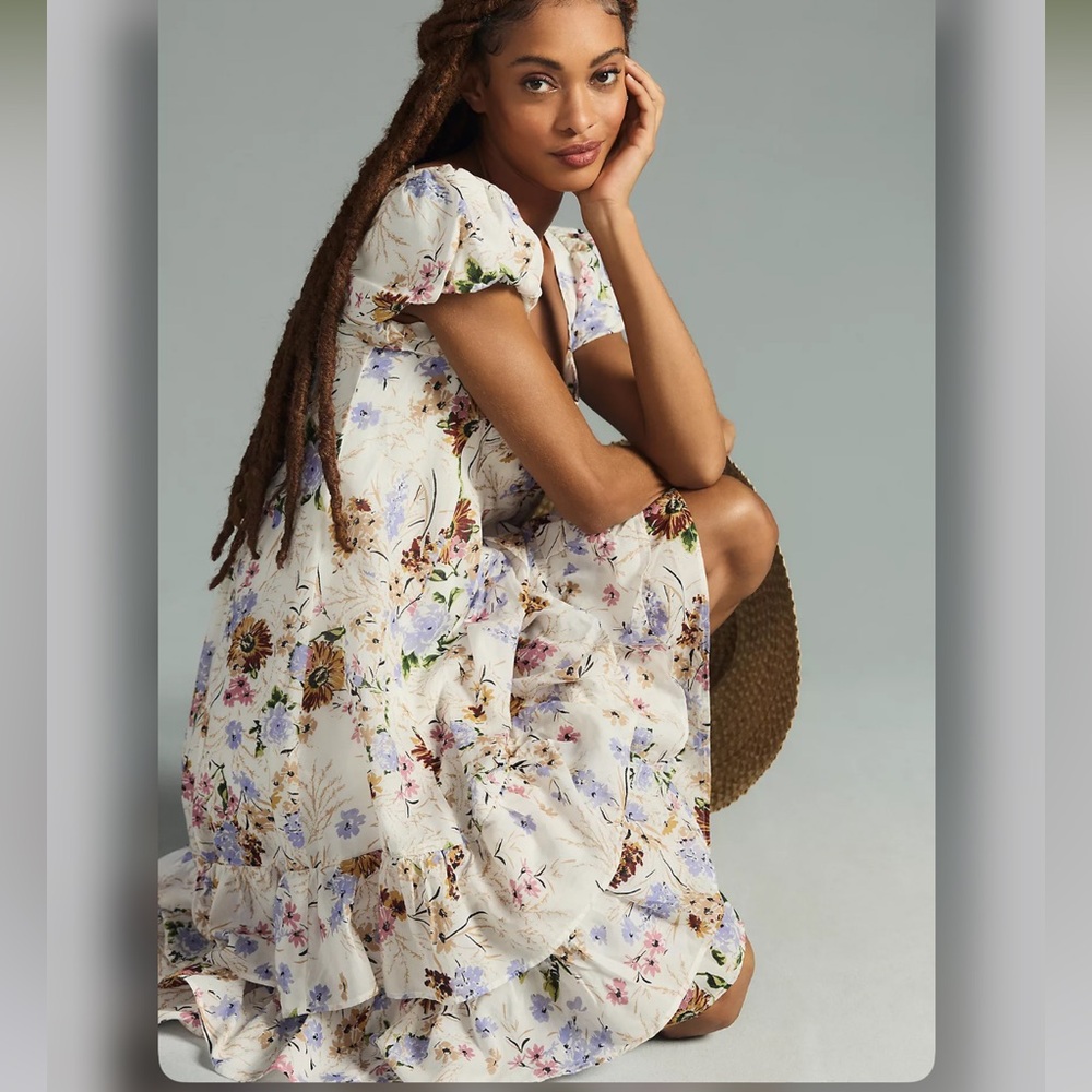 🌸BEAUTIFUL FLORAL CAP SLEEVE DRESS - Picture 3 of 11